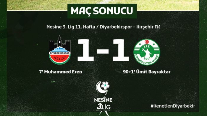 Diyarbekirspor Evinde Berabere Kaldı 1-1!
