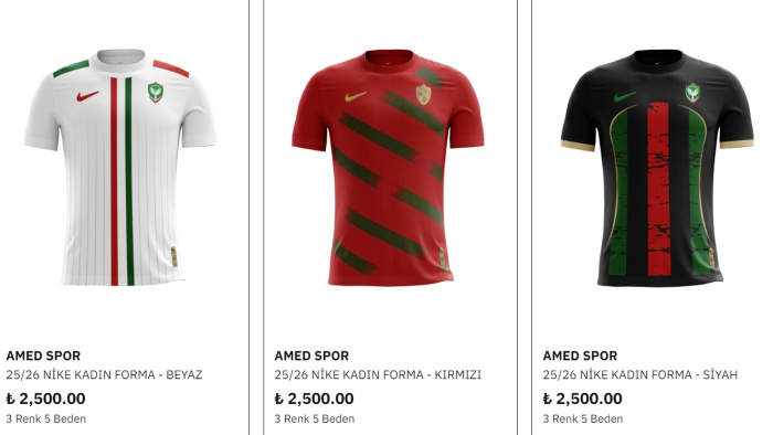 Amedspor Kadın Futbol Takımı Formaları Satışta